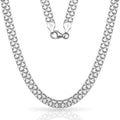 Solid Sterling Silver Bismark Link Chain Necklacce