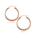 Solid Sterling Silver French Lock Hoops in Rose Gold