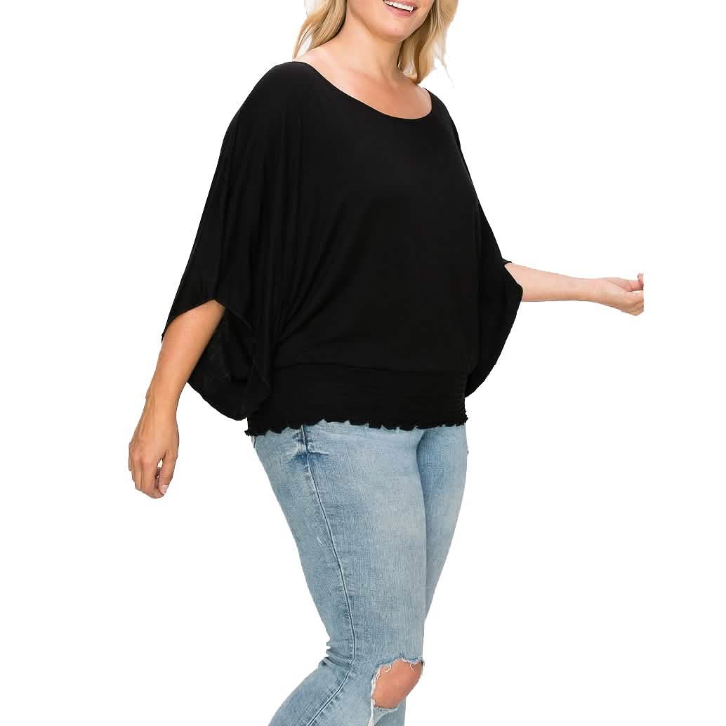 Haut uni avec de belles manches larges