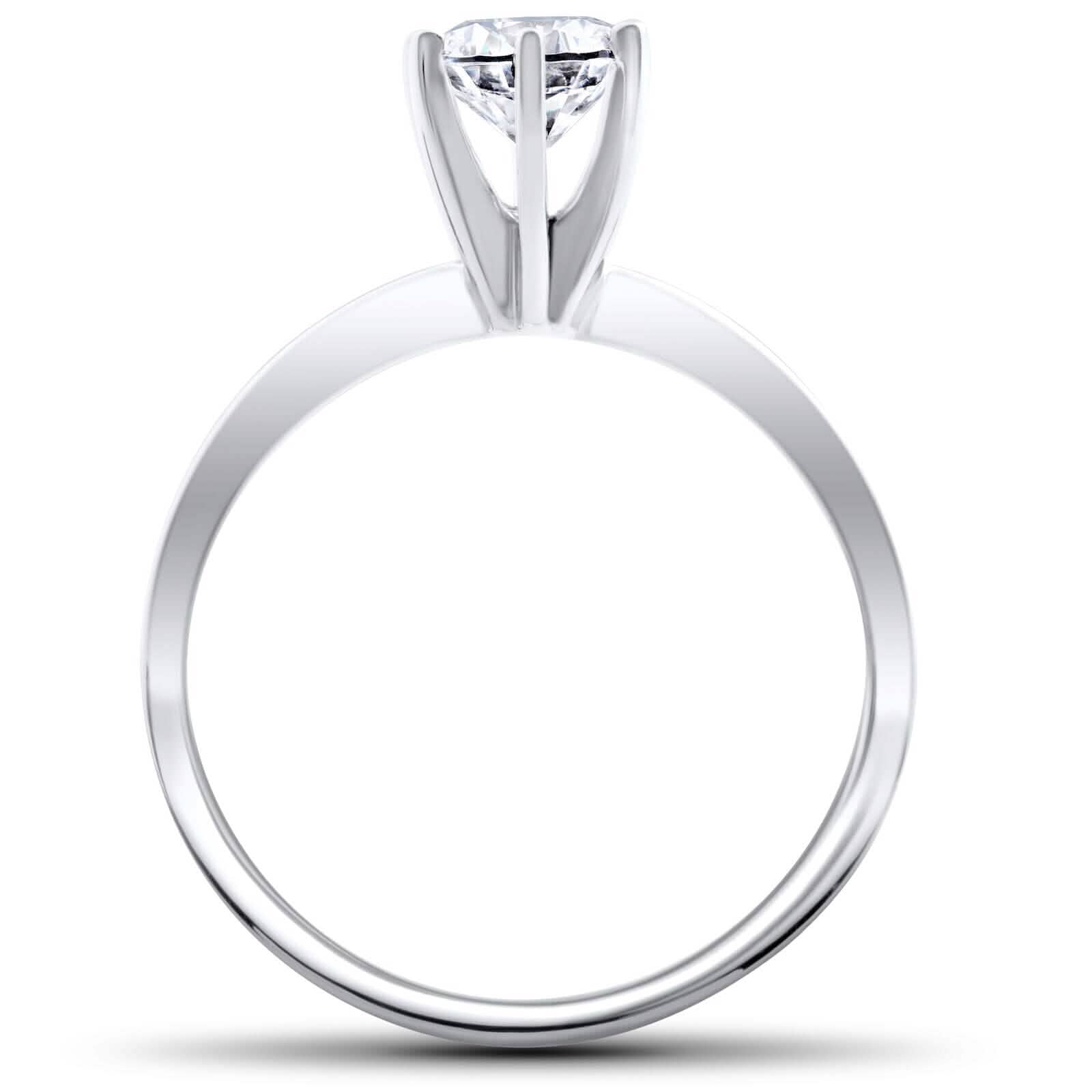 Solitaire Diamond Engagement Ring 1/4ct 14k White Gold Round Brilliant Cut