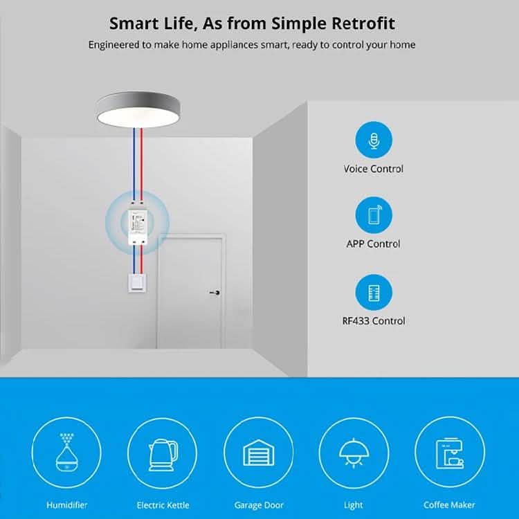 SONOFF BASICR2 WIFI Wireless Smart Switch Remote Control Socket APP Timer