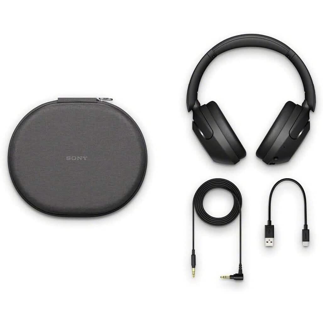 Casque supra-auriculaire Bluetooth sans fil à réduction de bruit Sony WH-XB910N + extension NeeGo 3,5 mm (reconditionné)