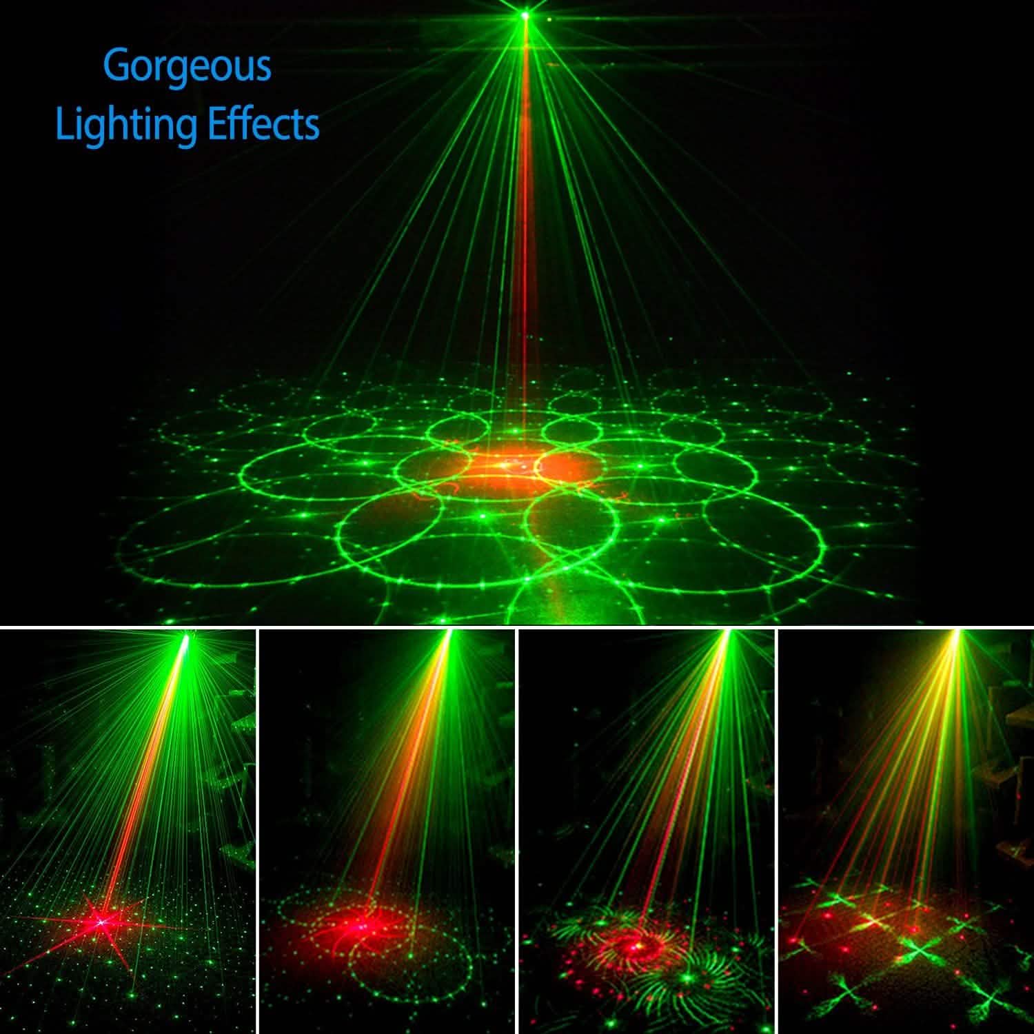 Sound Activated LED Projected Laser Patterns