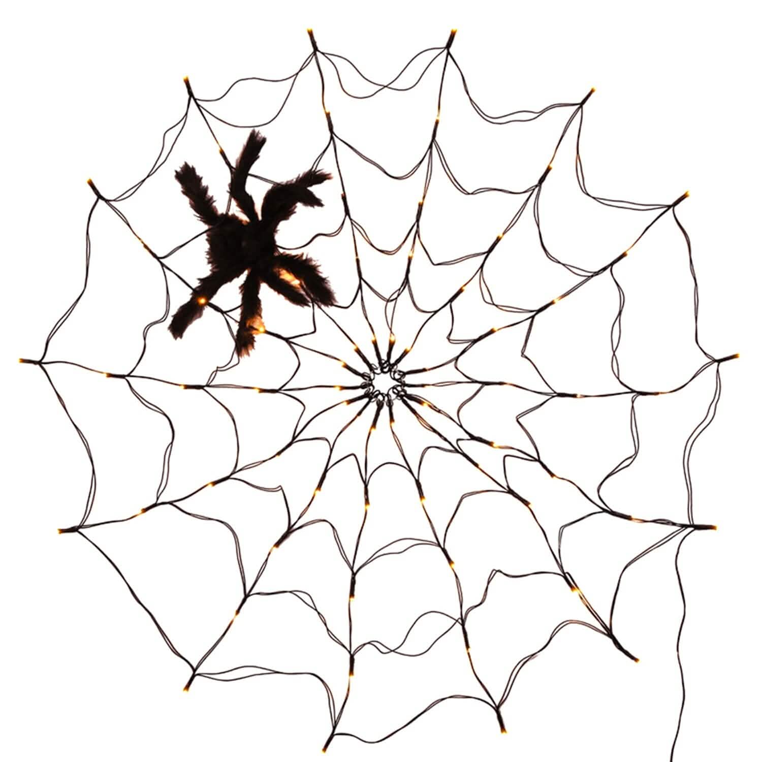 Spider Web Light with Hairy Spider 70LED Battery Powered Remote Control 8 Lighting Modes