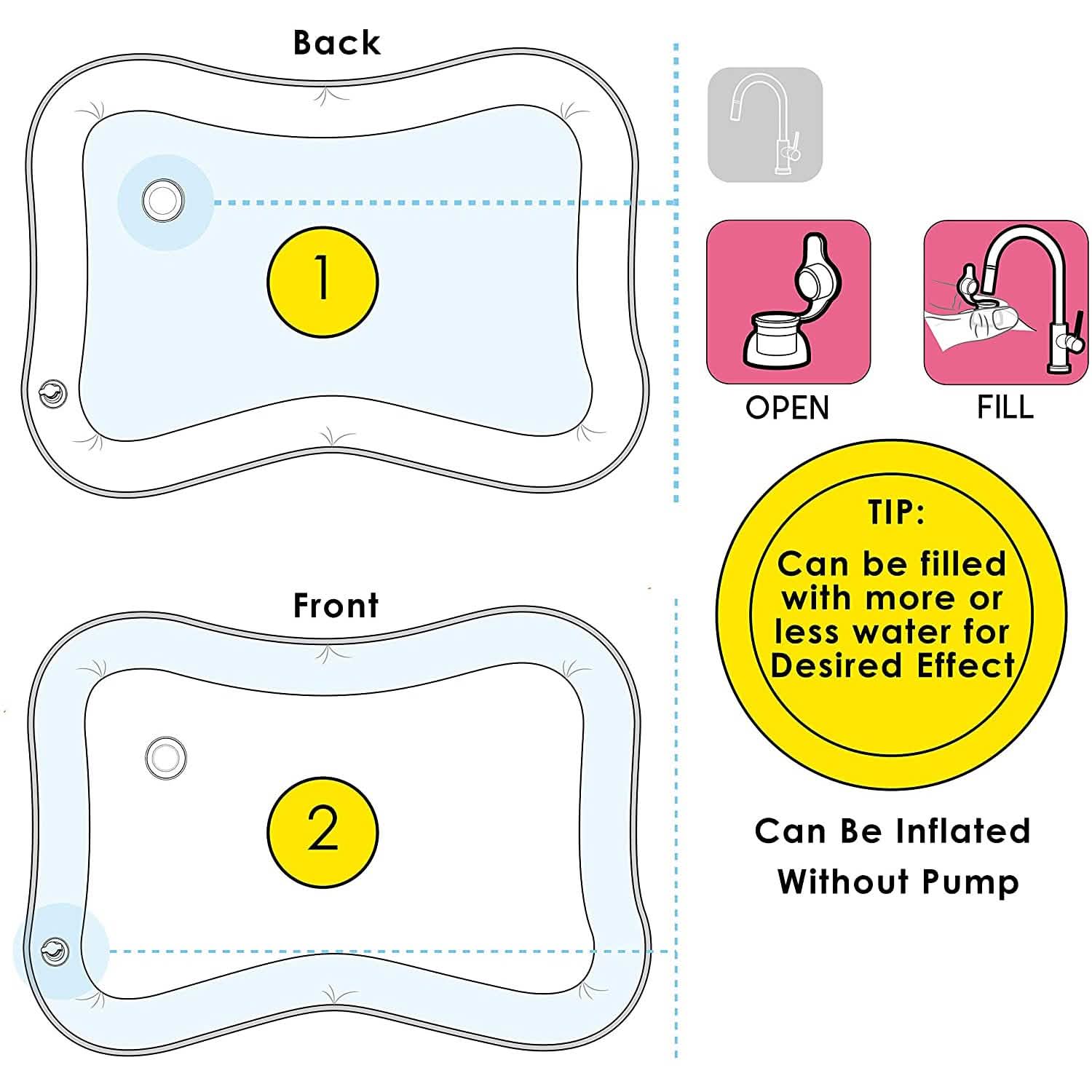 Tapis de jeu aquatique gonflable haut de gamme Splashin' Kids pour bébés et tout-petits