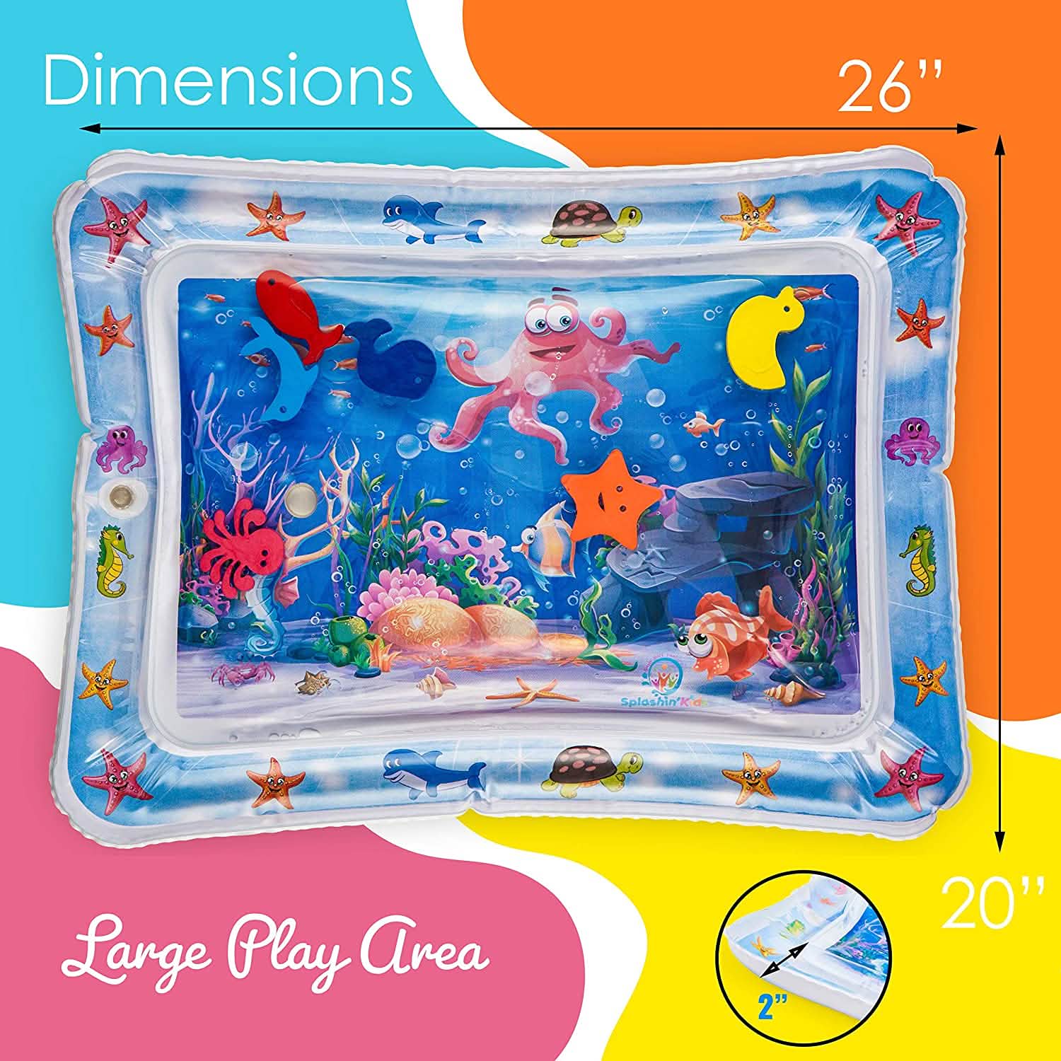 Tapis de jeu aquatique gonflable haut de gamme Splashin' Kids pour bébés et tout-petits