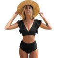 Maillot de bain femme Sporlike avec volants et taille haute