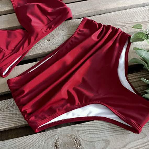Maillot de bain femme Sporlike avec volants et taille haute