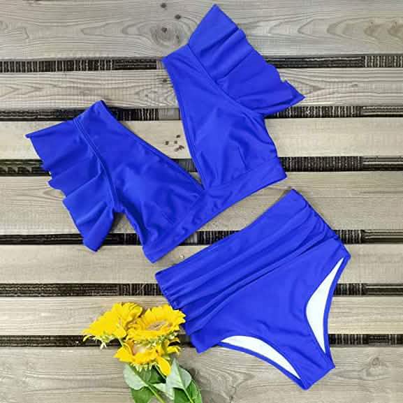 Maillot de bain femme Sporlike avec volants et taille haute