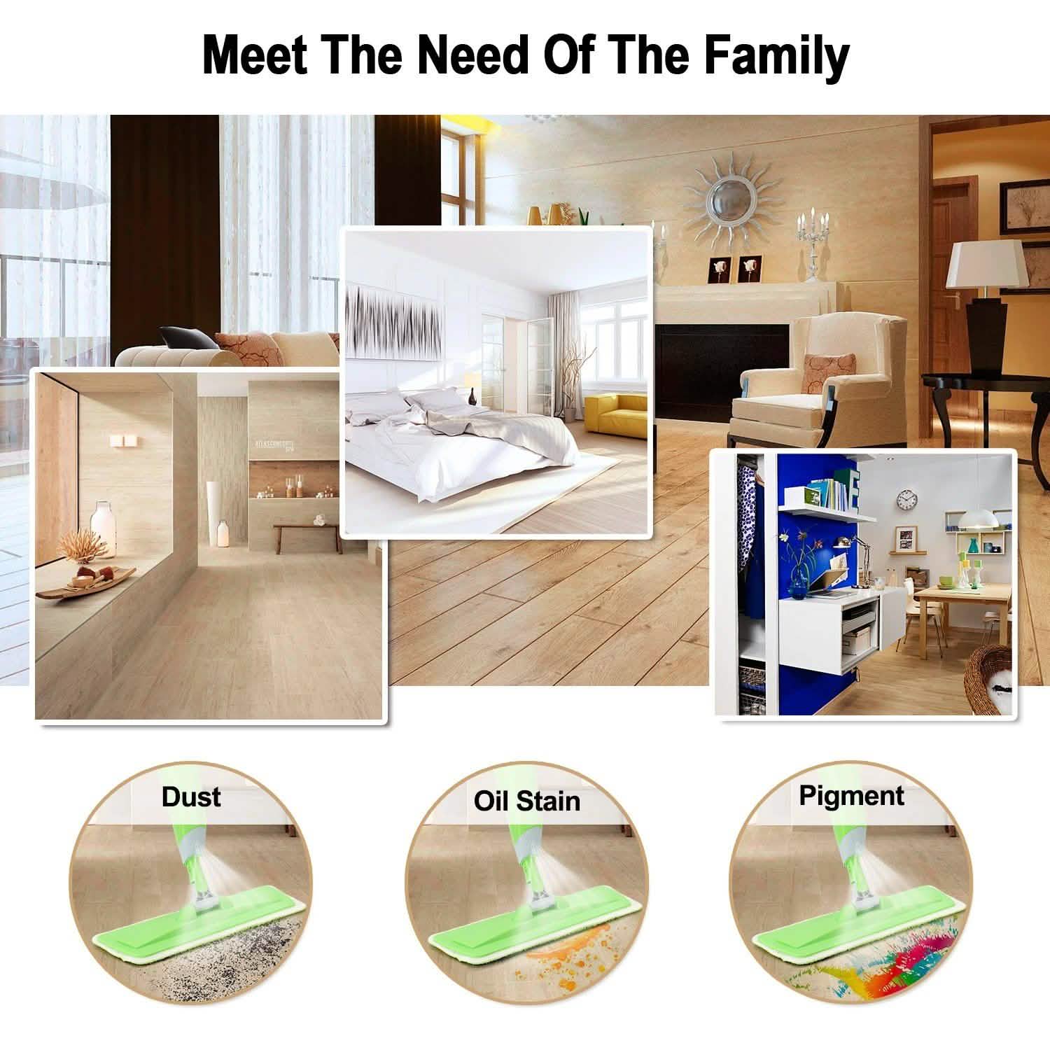 Spray Mop 360° Rotating Head Floor Cleaner 600Ml Bottle Fiber Sweeper Flat Mop