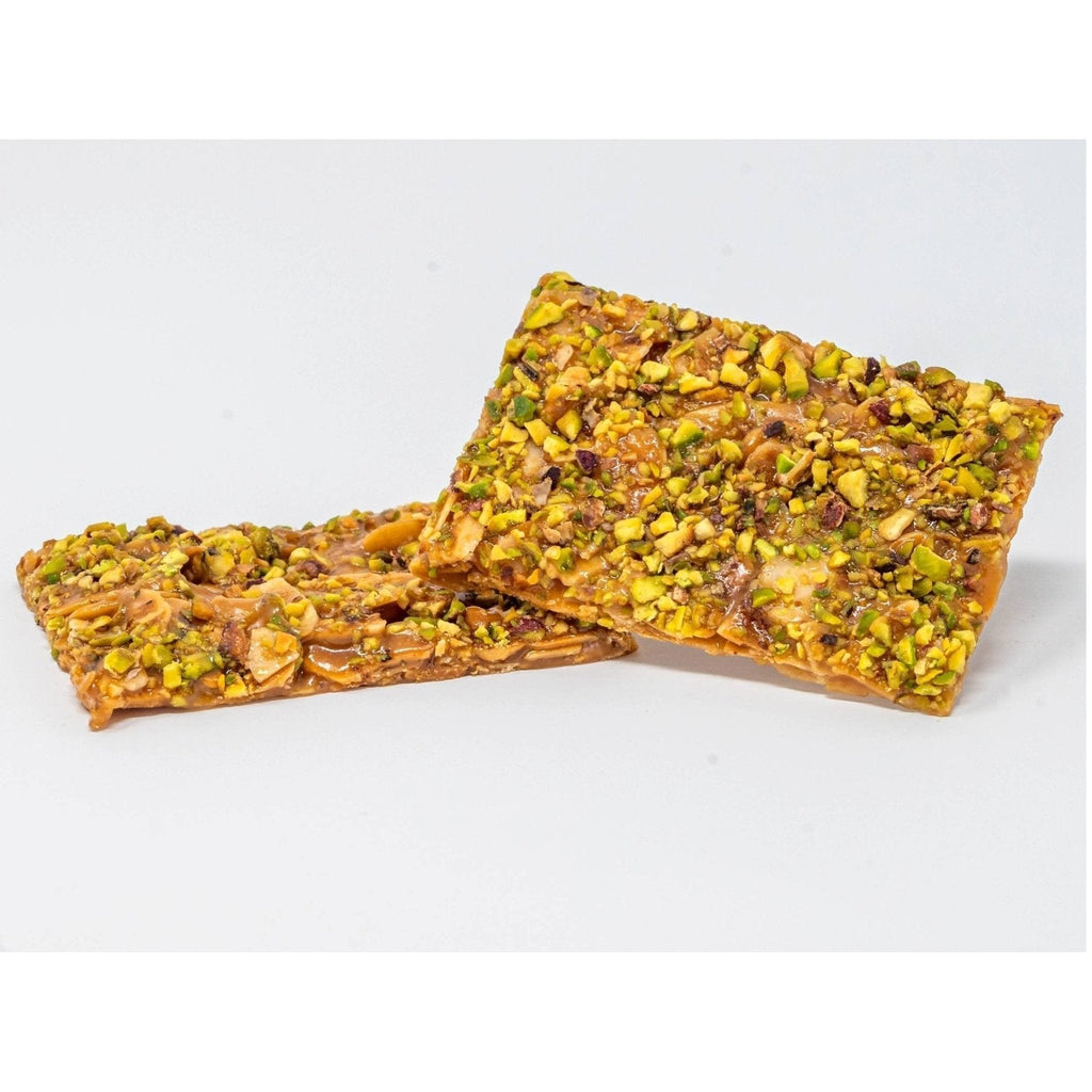 Andy Anand Gluten-Free Italian Pistachio Brittle, 7 oz – Roasted Crunchy Croccante, All-Natural, No Preservatives, Gourmet Snack Gift Box