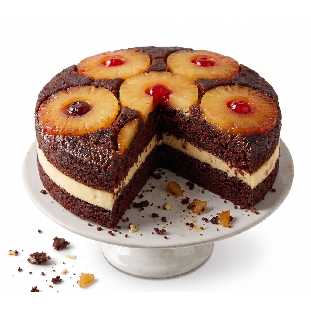 Andy Anand Sugar-Free Chocolate Pineapple Upside-Down Cake, 9-Inch, 2.6 lb – Keto & Diabetic-Friendly, Birthday & Celebration Gift Box