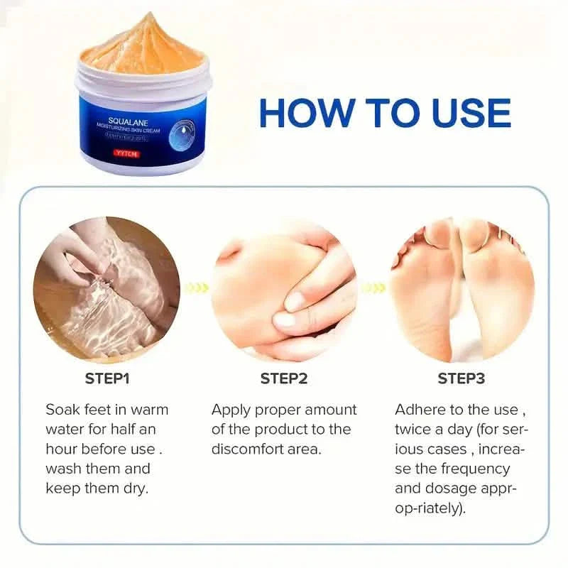 Crème hydratante au squalane pour les pieds et les mains secs et gercés