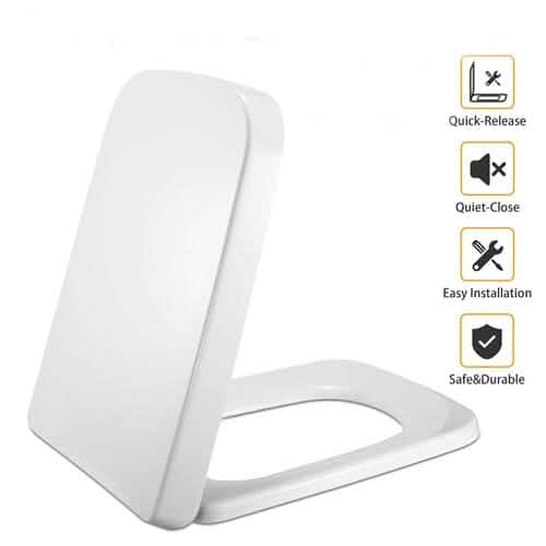 Square Toilet Seat with Grip-Tight Seat Bumpers