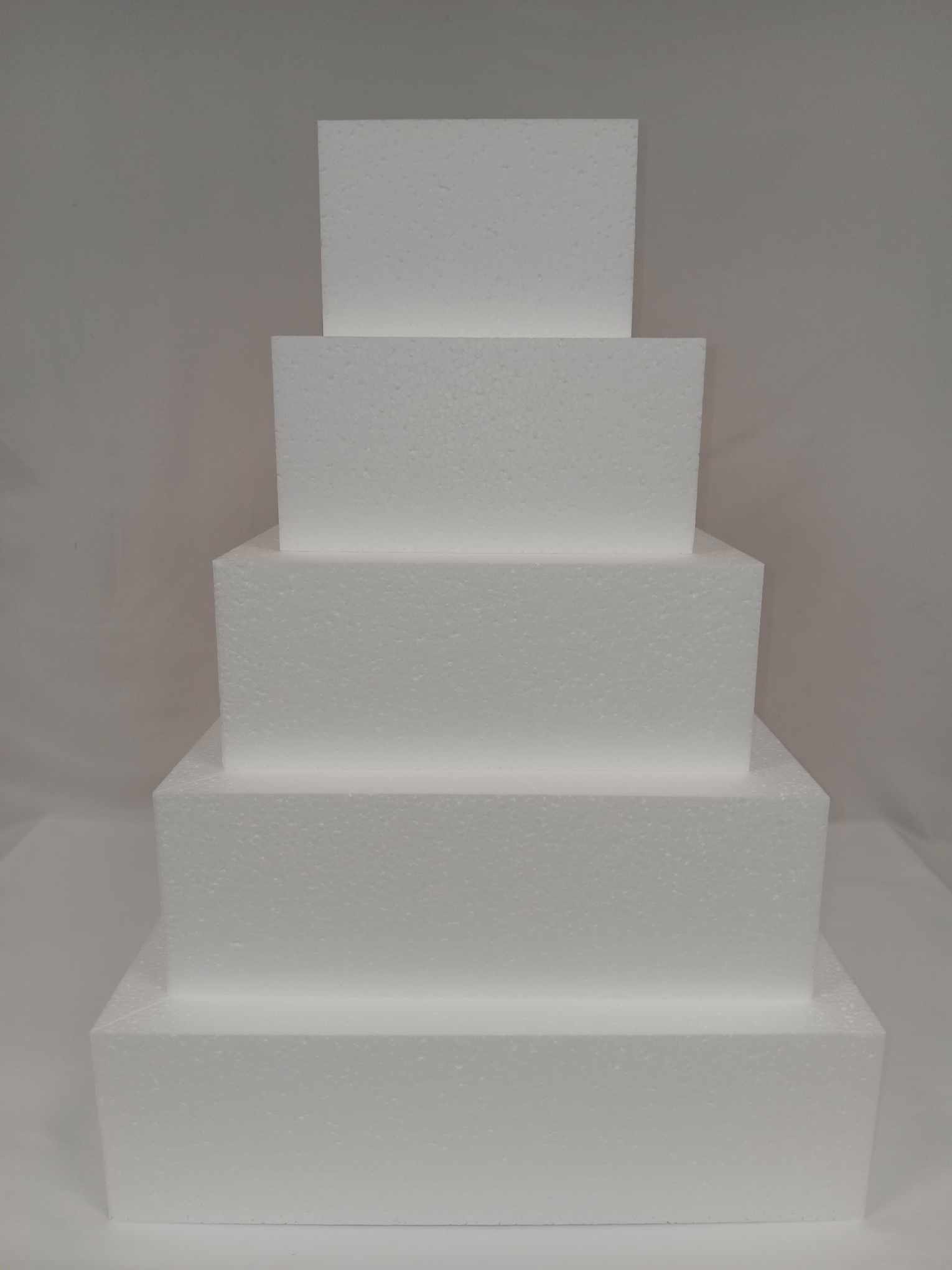 Oasis Supply "Hollow Donut Style EPS Styrofoam Dummy Cake Set - 5" High by 6" 8" 10" 12" 14" -- Stack up to 5 Tiers