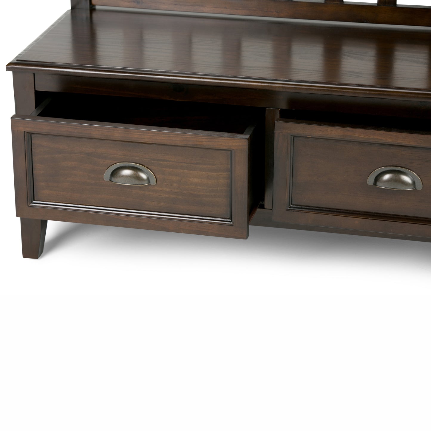 Burlington 42 Inch Wide Solid Wood Entryway Storage Bench with Drawers
