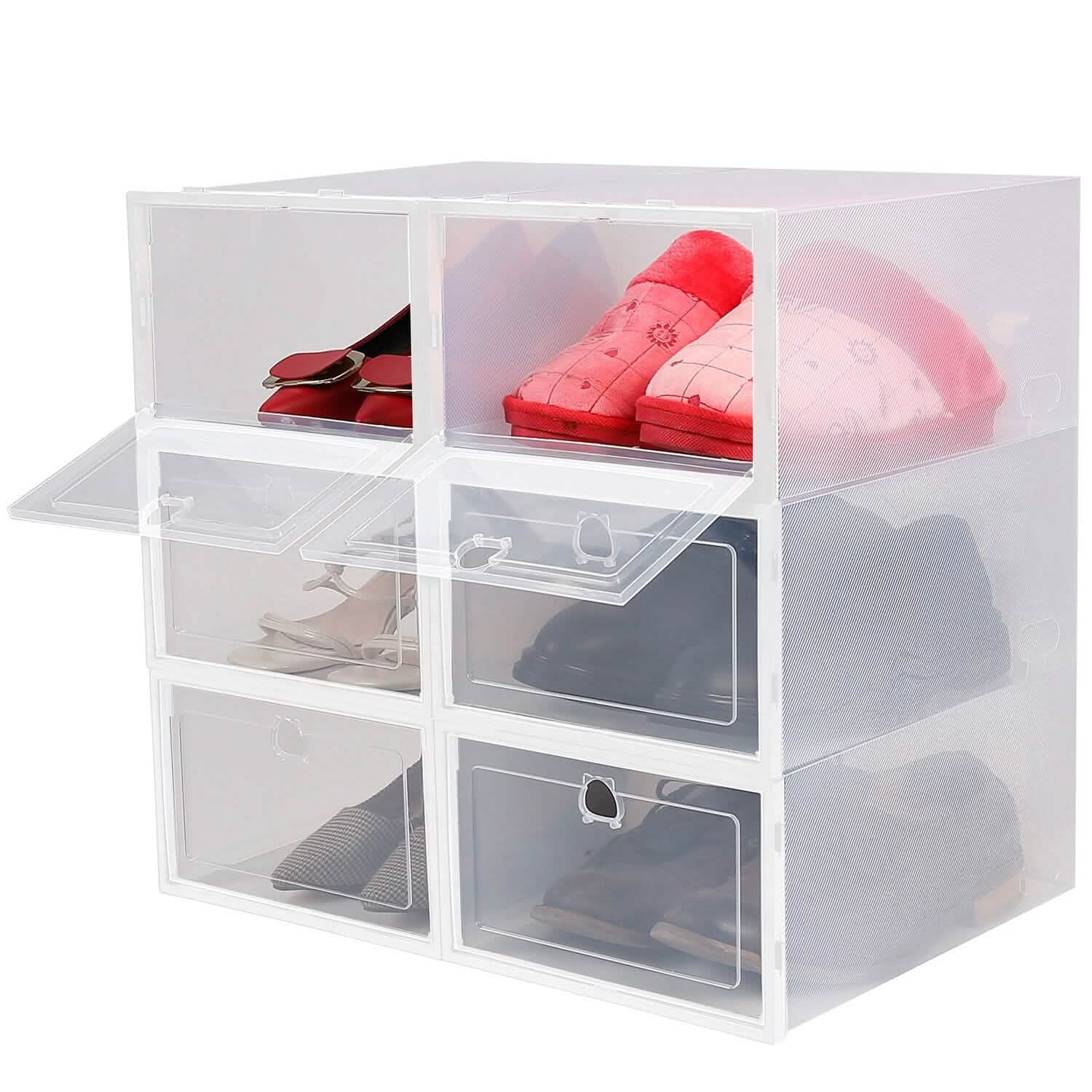 Stackable Shoe Storage Bin Transparent Dustproof