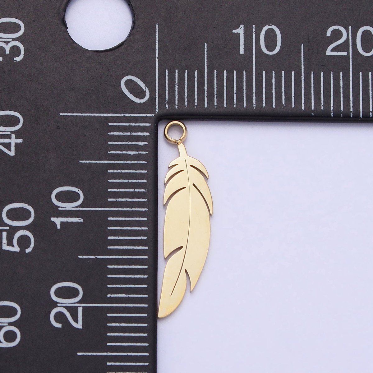 Stainless Steel Animal Feather Nature Leaf Charm in Gold & Silver | P-900