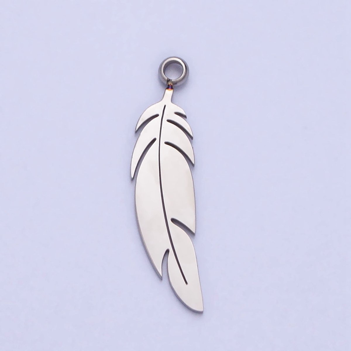Stainless Steel Animal Feather Nature Leaf Charm in Gold & Silver | P-900