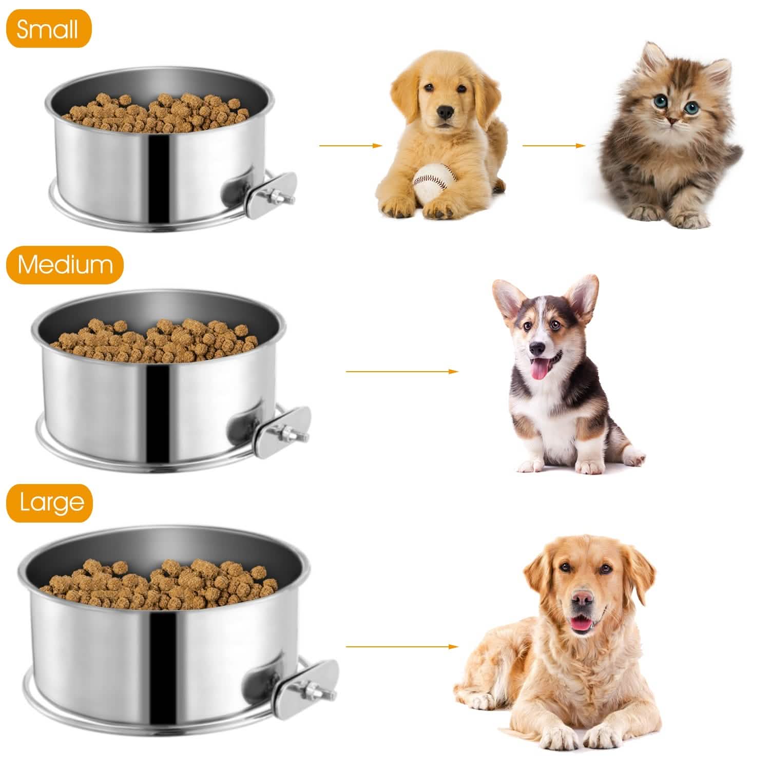 Gamelle pour chien en acier inoxydable