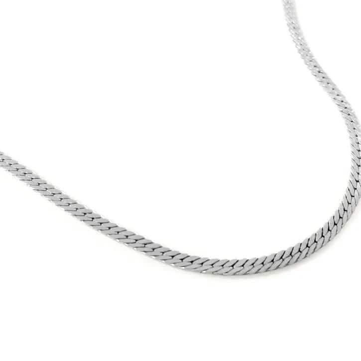Stainless Steel Flat Snake Bone Chain Necklace