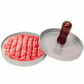 Presse à steak haché en acier inoxydable avec manche en bois