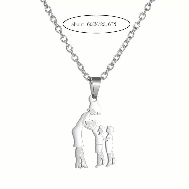 Collier Cœur Inoxydable Mère-Fille-Fils