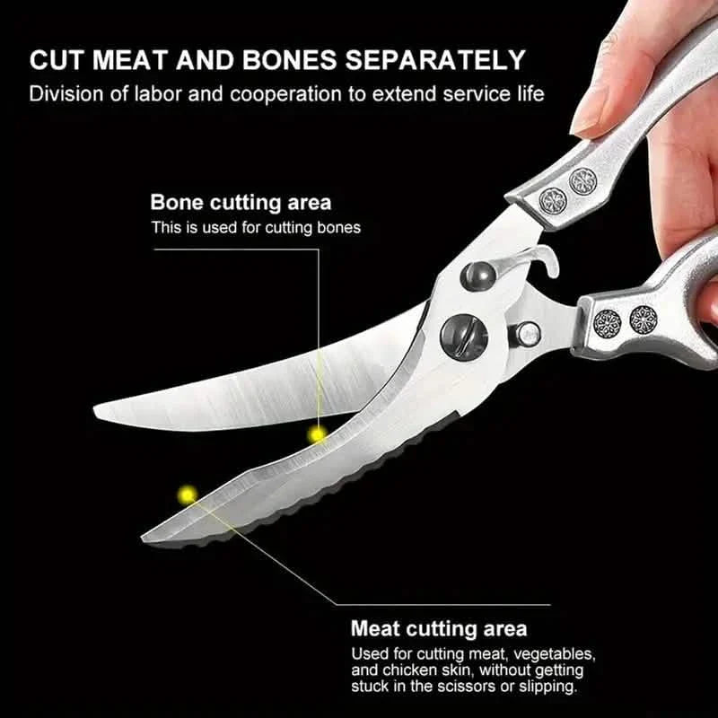 Stainless Steel Heavy-Duty Kitchen Non-Slip Grip Scissors