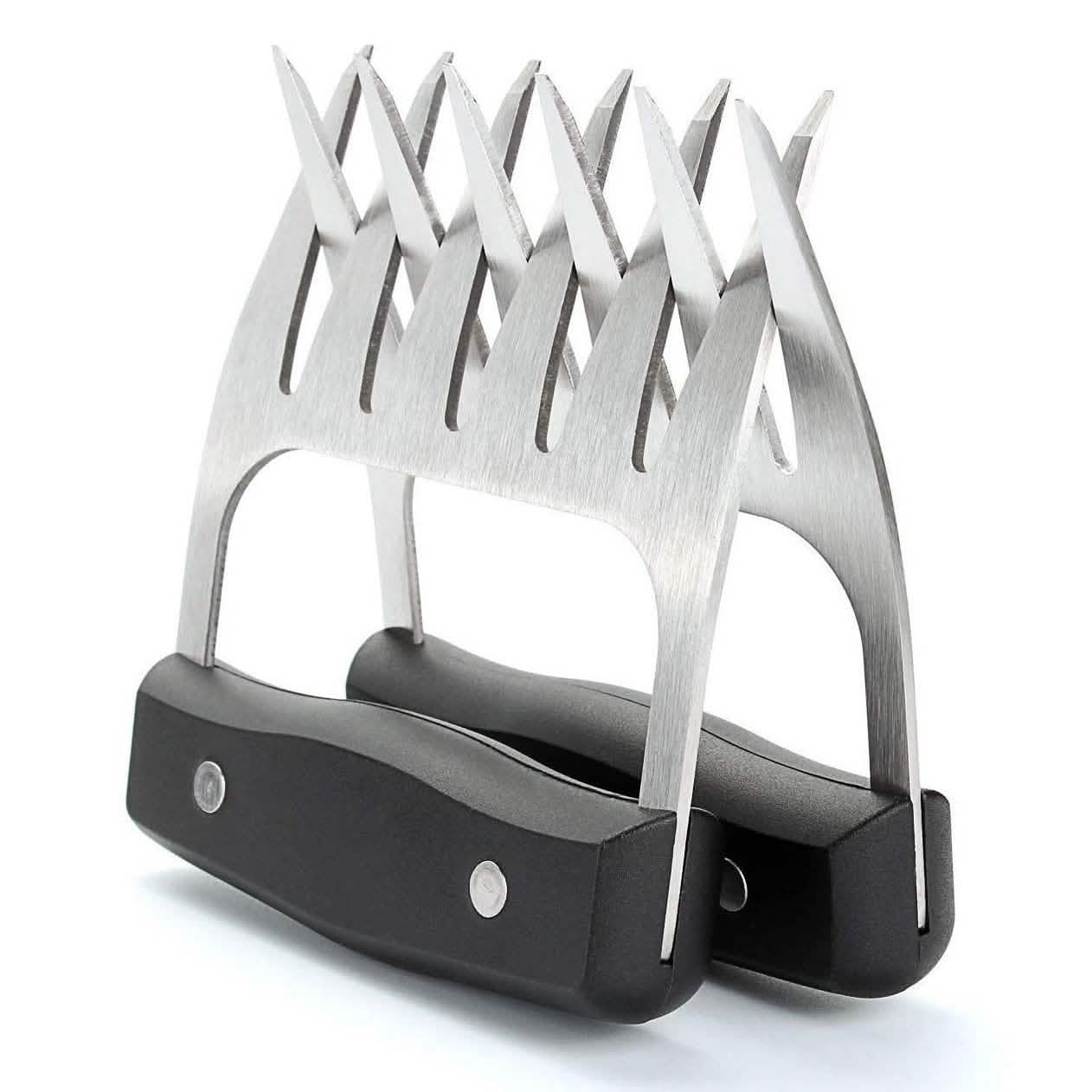 Griffes à viande en acier inoxydable avec manche en bois