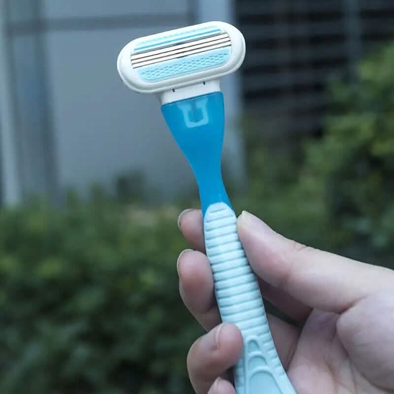 Stainless Steel Women's Hair Razor with 8 Replacement Blades
