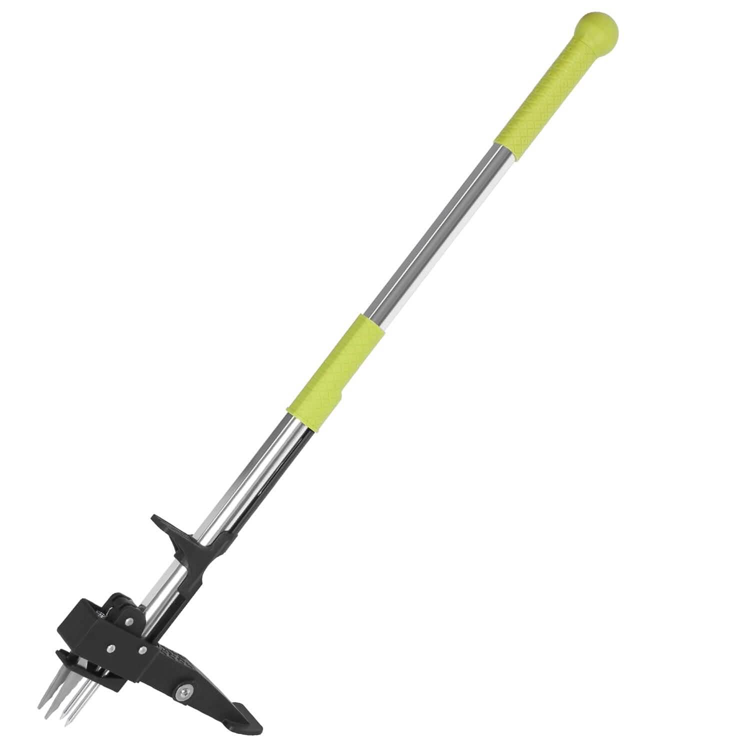 Arrache-mauvaises herbes sur pied en aluminium à 4 griffes
