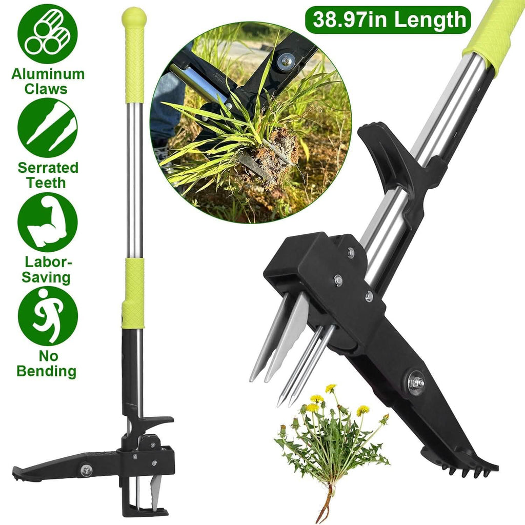 Arrache-mauvaises herbes sur pied en aluminium à 4 griffes