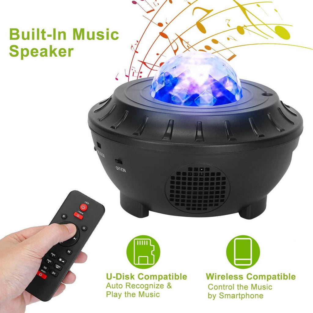 Star Projector Lamp RGBW Wireless Music Speaker Night Light