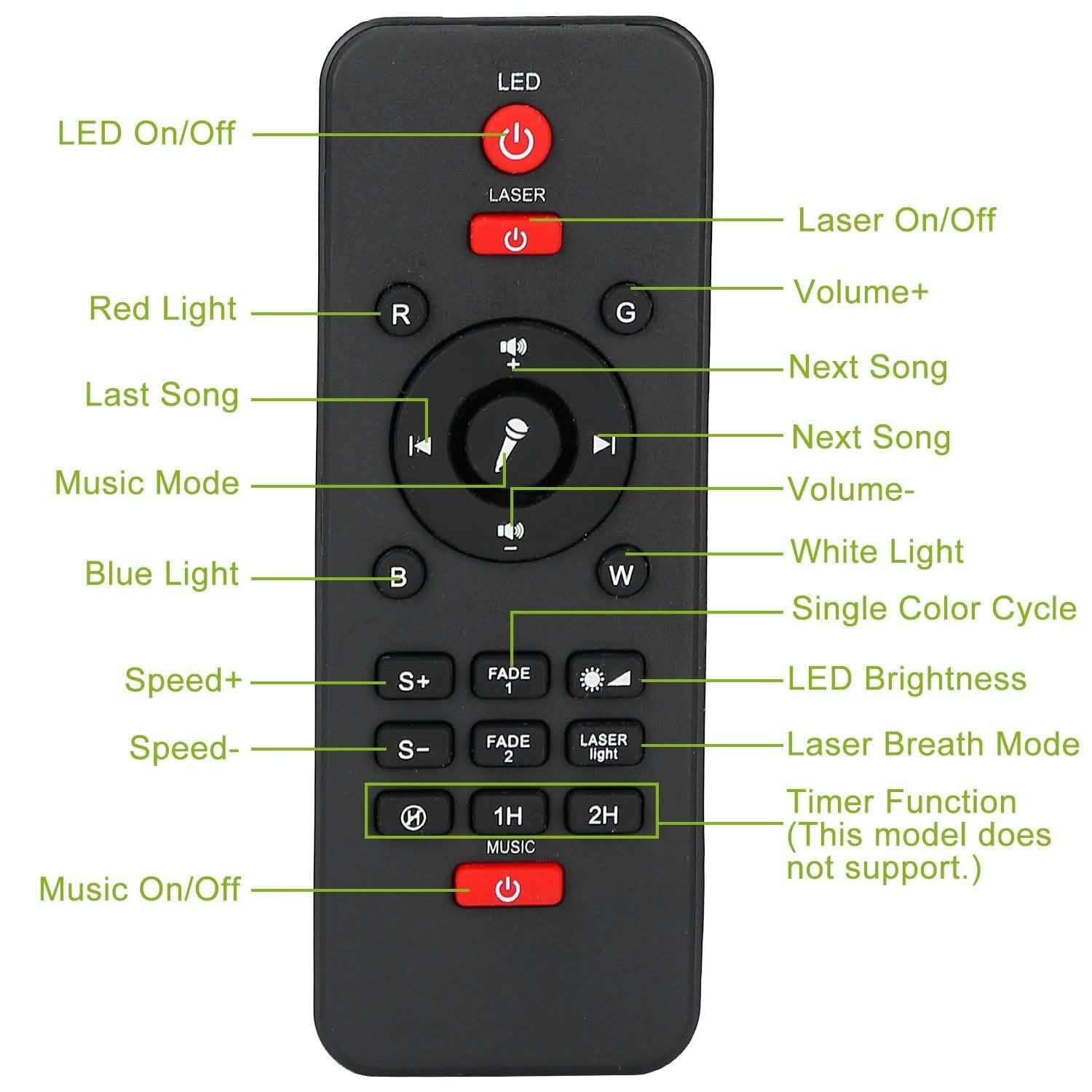 Star Projector Lamp RGBW Wireless Music Speaker Night Light