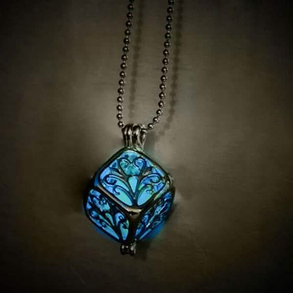 Steampunk Pretty Magic Round Fairy Locket Glow In The Dark Pendant Necklace