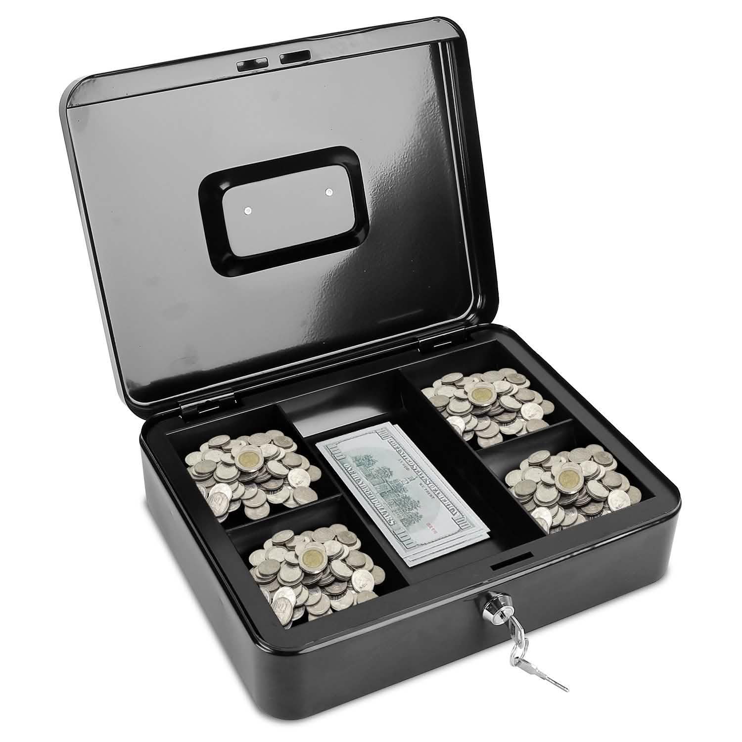Steel Cash Box with Removable Tray