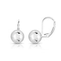 Sterling Silver 8mm Leverback Ball Earrings