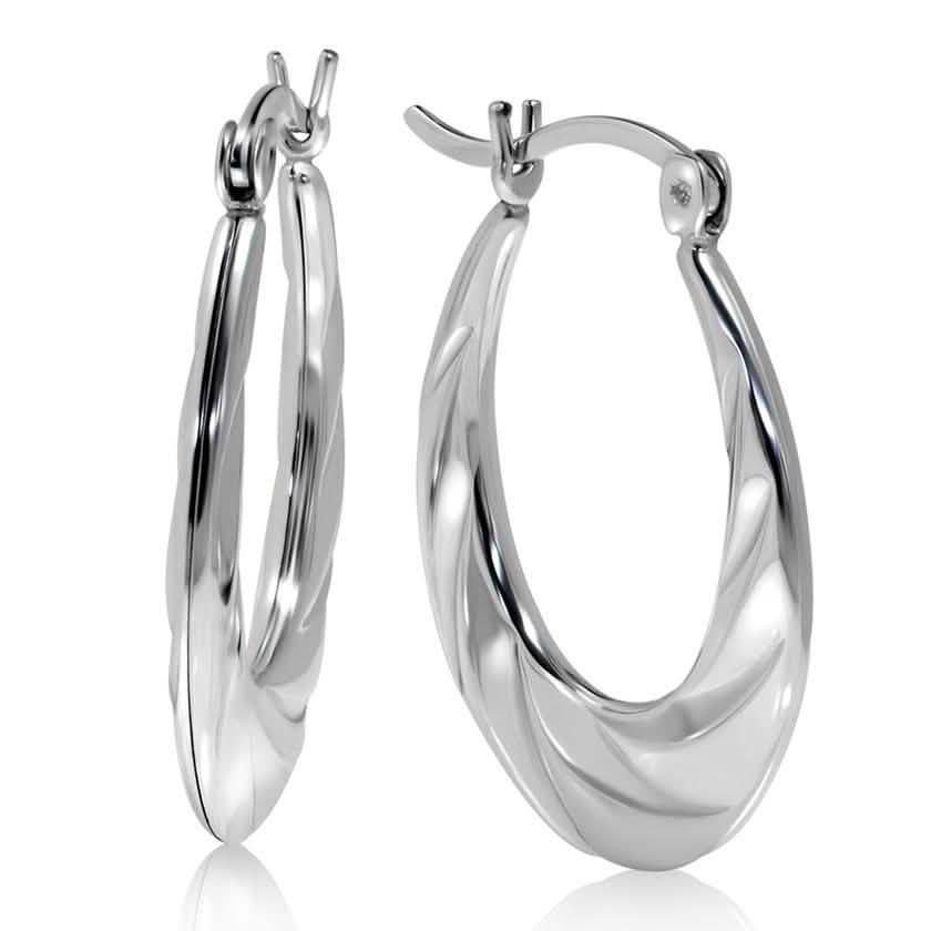 Boucles d'oreilles créoles classiques Crevettes en argent sterling par Paolo Fortelini