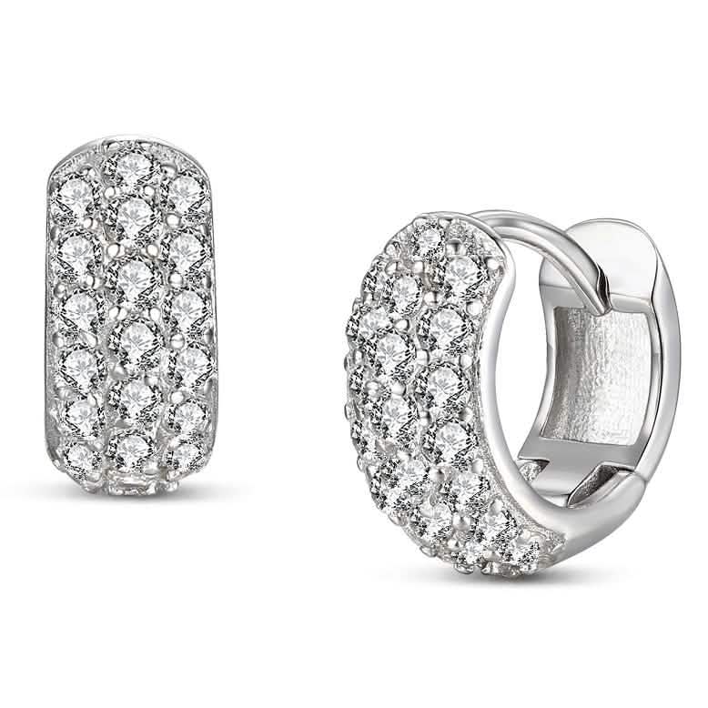 Boucles d'oreilles créoles en argent sterling et oxydes de zirconium