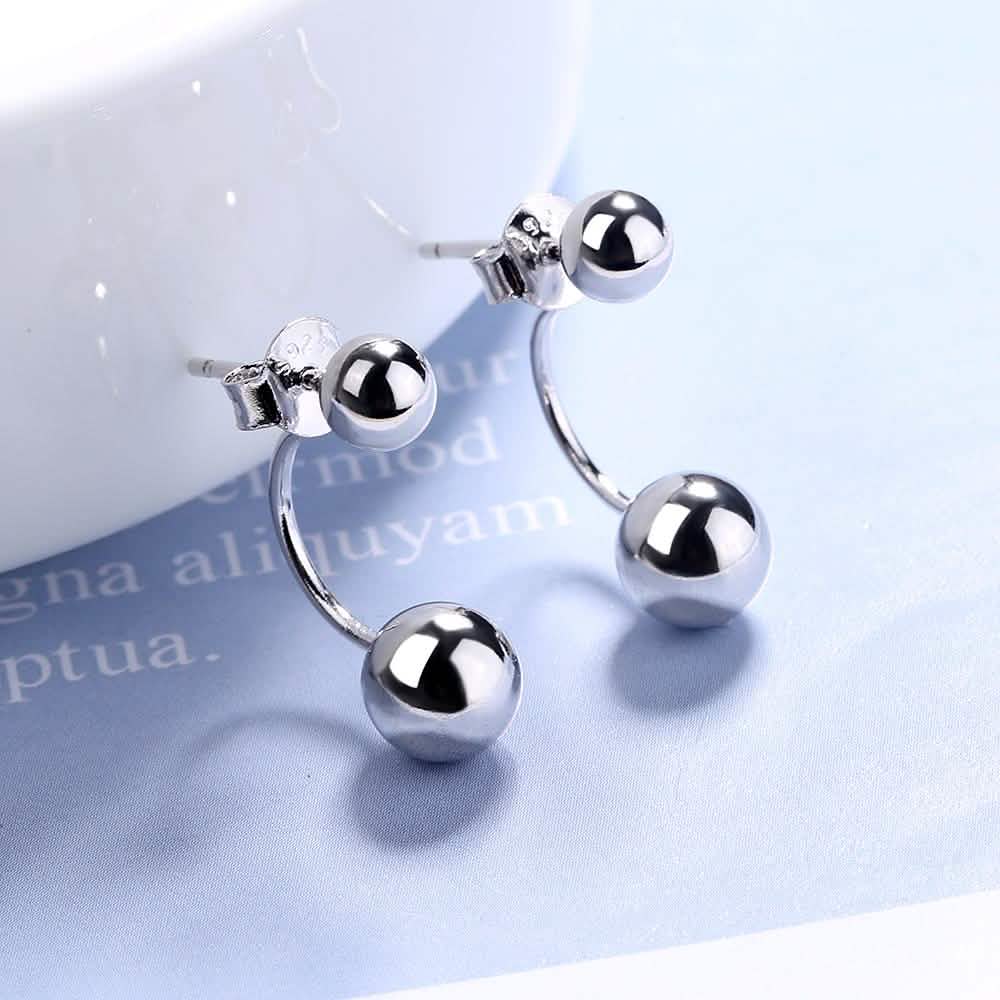 Boucles d'oreilles orbes avant-arrière en argent sterling
