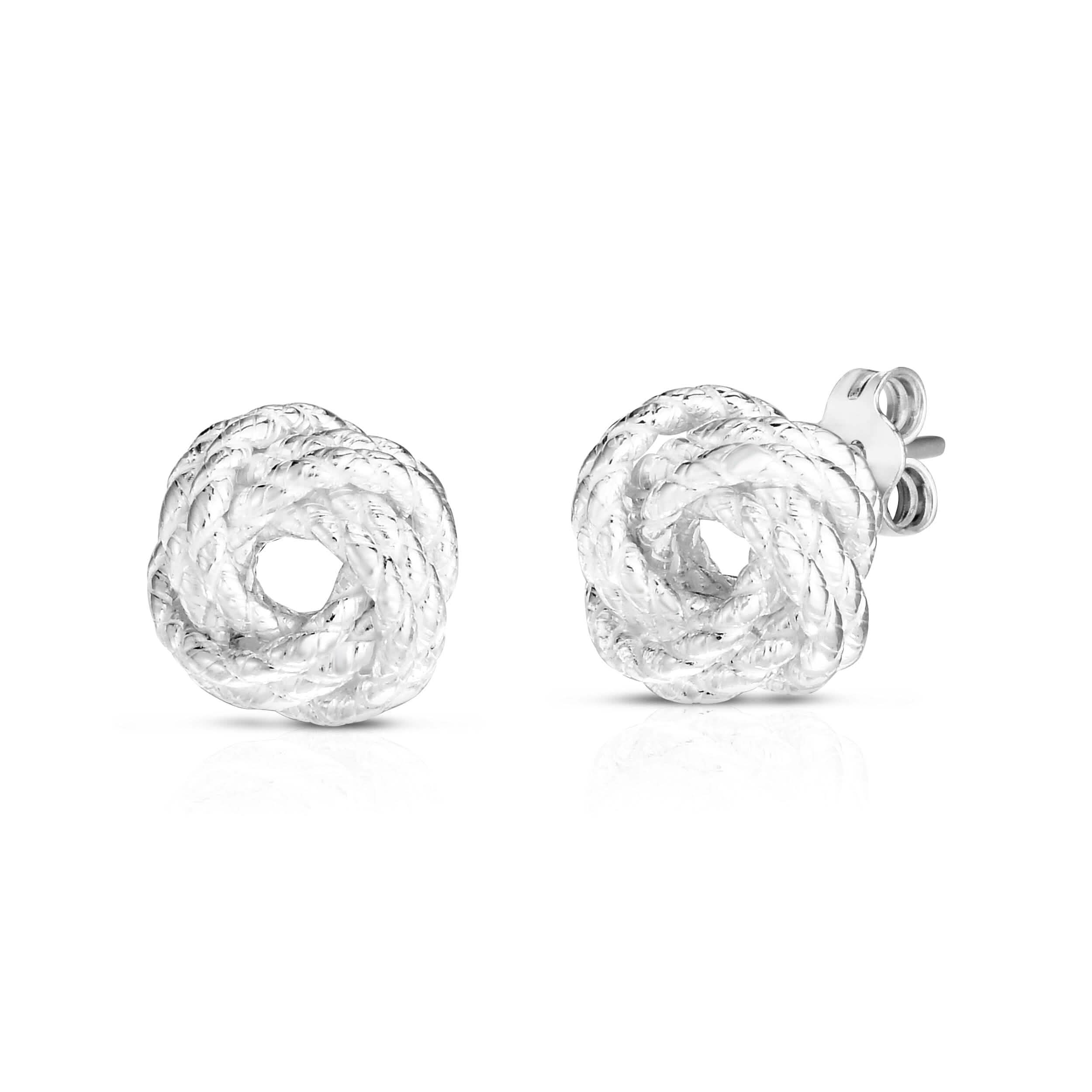 Boucles d'oreilles nœud d'amour en argent sterling