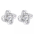 Boucles d'oreilles clous Nœud d'amour en argent sterling avec cristaux Swarovski
