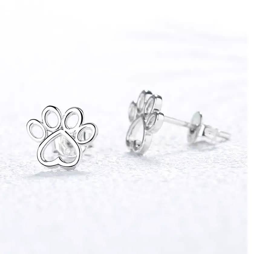 Puces d'oreilles patte en argent sterling