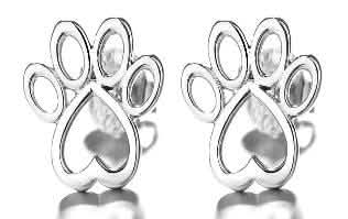 Puces d'oreilles patte en argent sterling