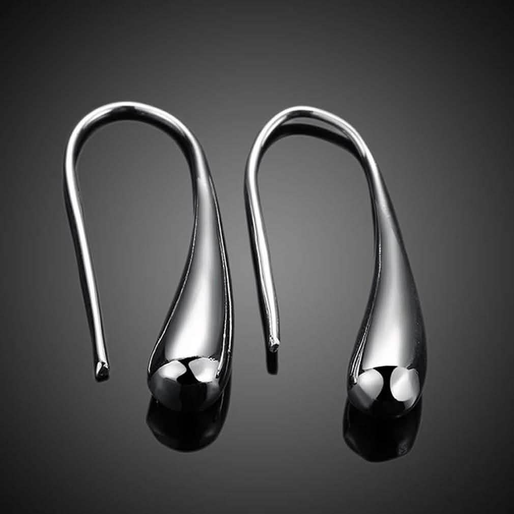 Boucles d'oreilles pendantes goutte d'eau plaquées argent sterling