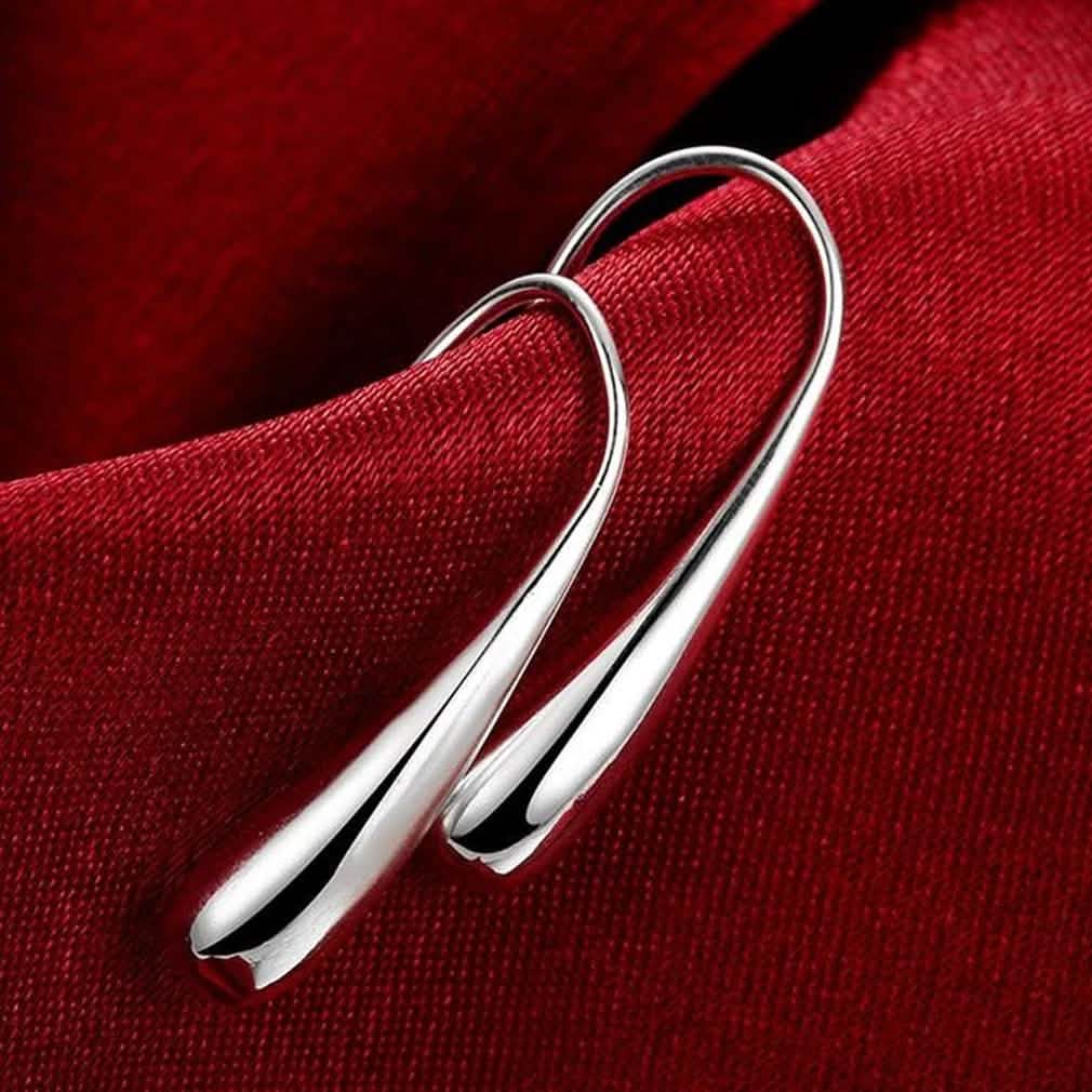 Boucles d'oreilles pendantes goutte d'eau plaquées argent sterling