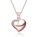 Sterling Silver Rose Heart Necklace
