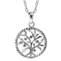 Sterling Silver Round Tree Of Life Necklace
