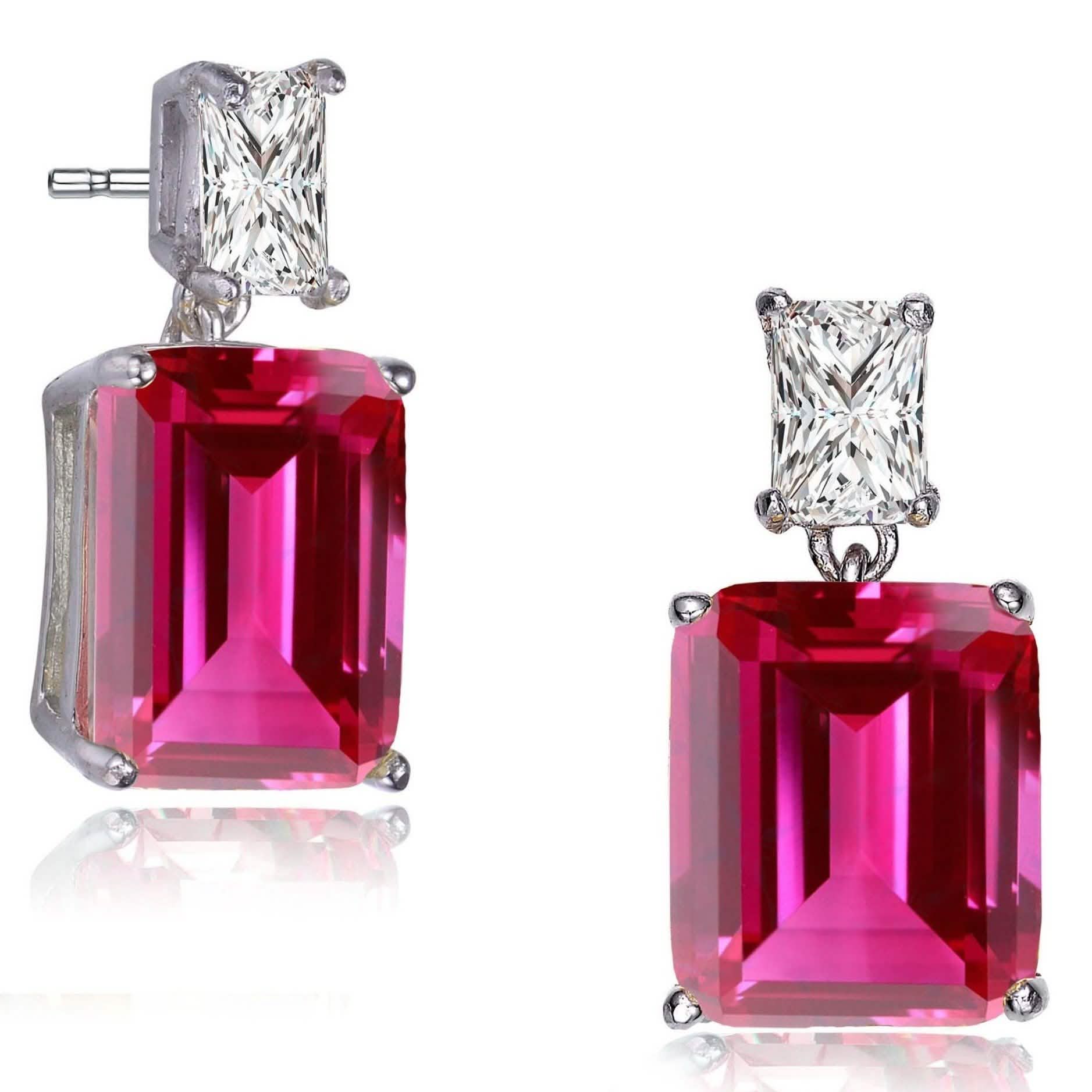 Sterling Silver Ruby Earrings