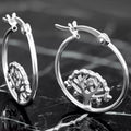 Sterling Silver Tree Of Life Hoop Earrings